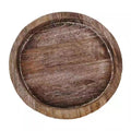 Terra round wooden decorative tray, top view