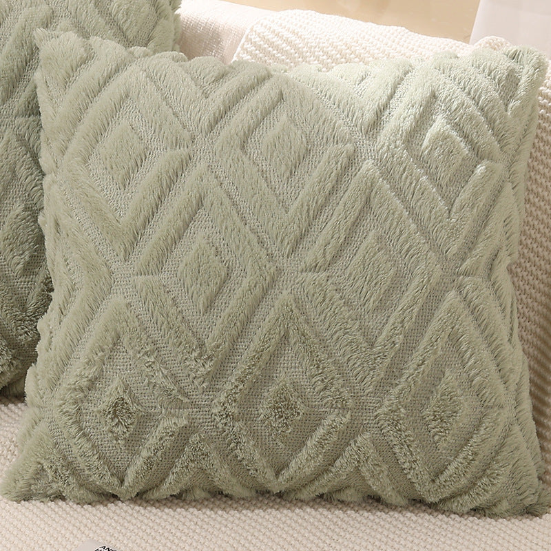 Nest textured pillow cover in sage green