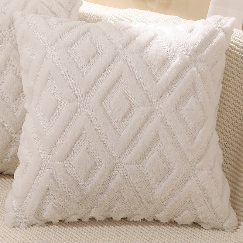 Nest textured pillow cover in cream white