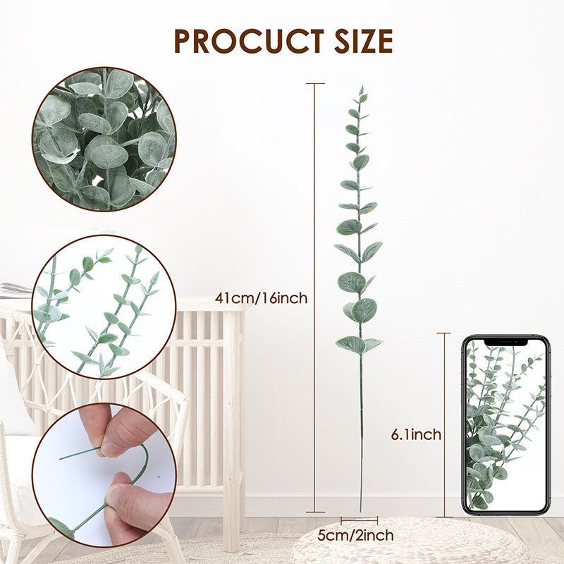Faux eucalyptus stem size guide, about 18 in long