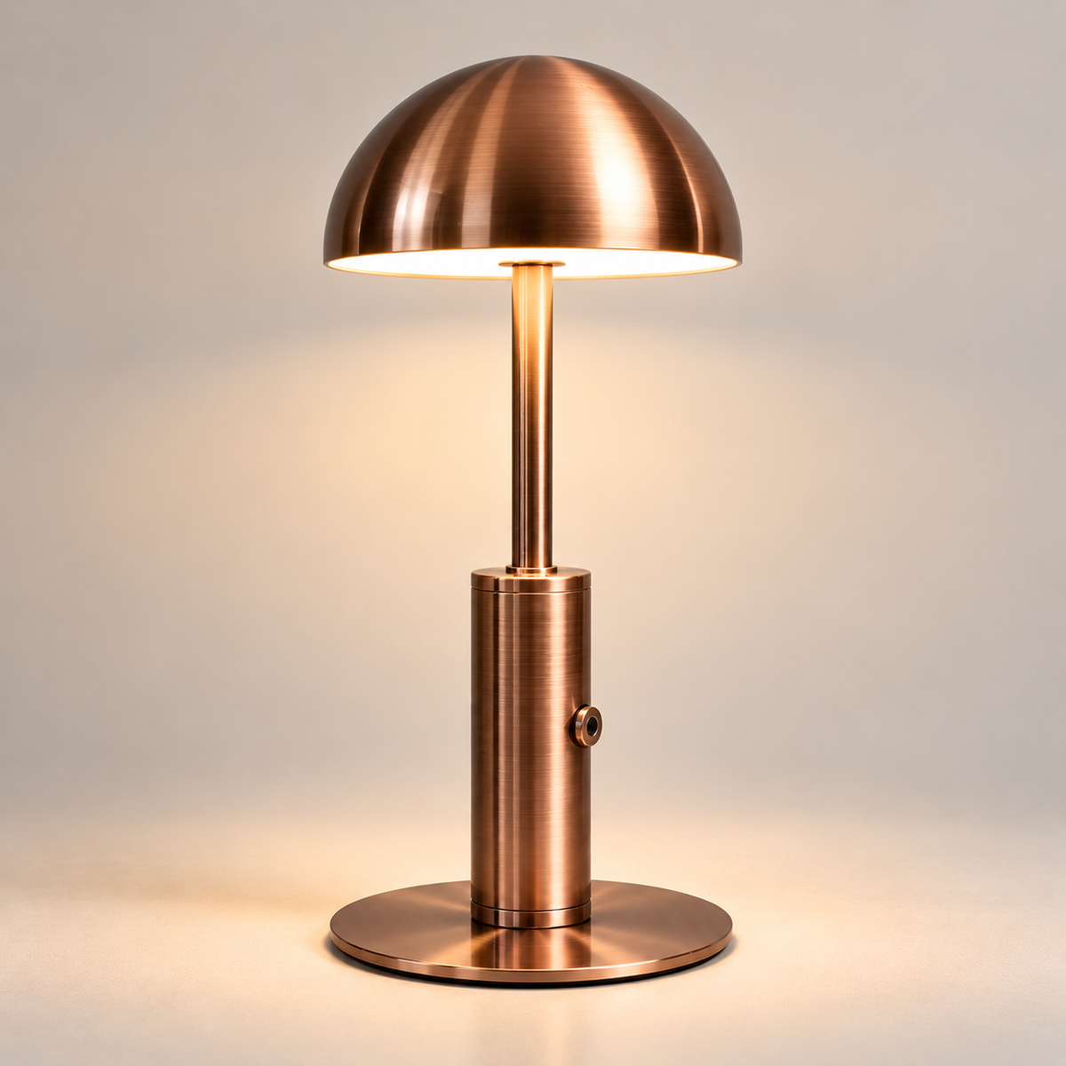 Aura rechargeable mushroom table lamp in bronze