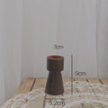 Hearth dark walnut short candle holder, 3.5 in