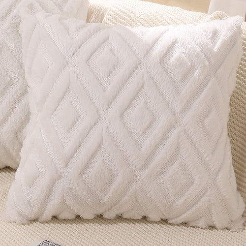 Nest textured pillow cover in white