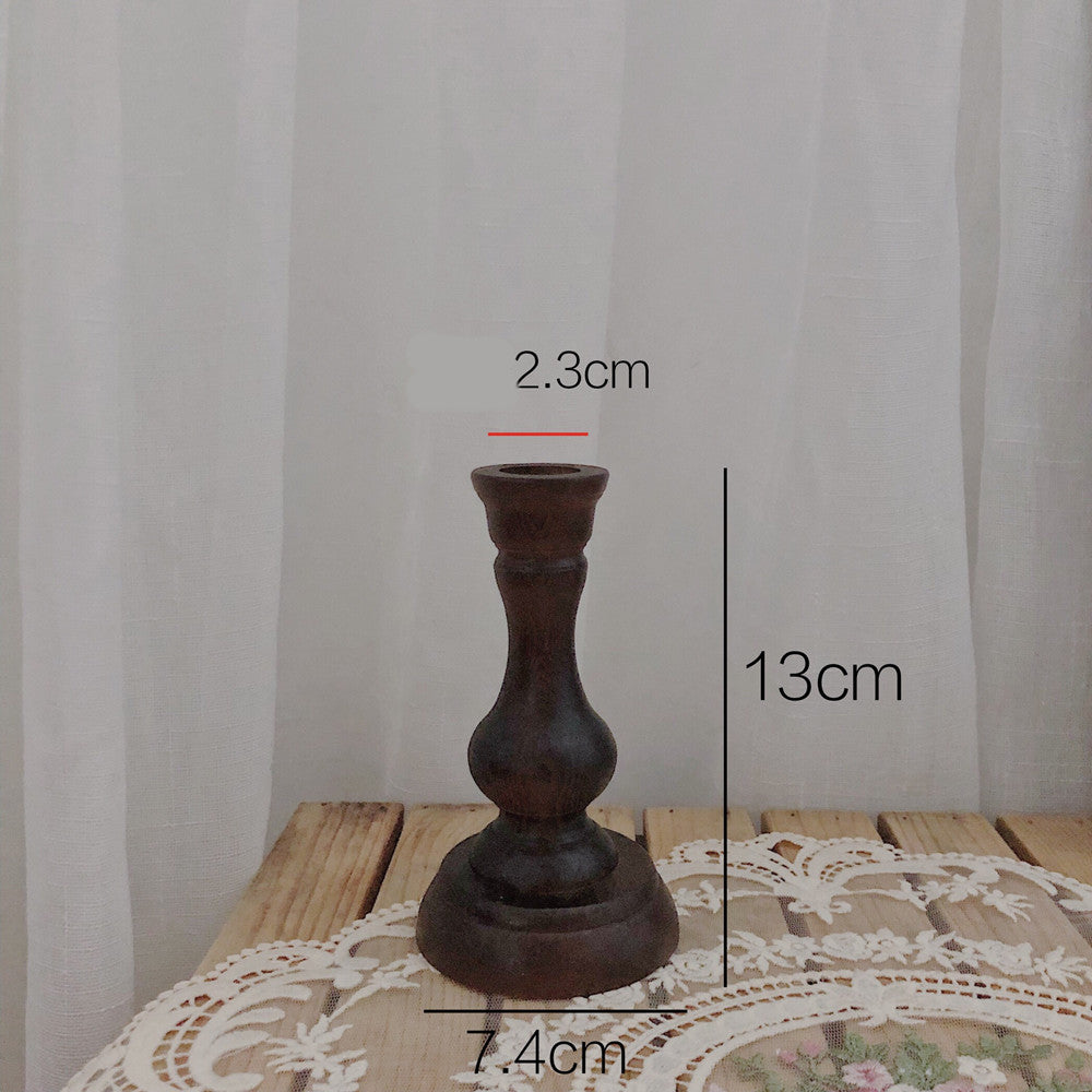 Hearth dark walnut classic candle holder, 5.1 in