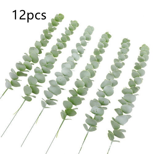 12-stem pack of light sage faux eucalyptus